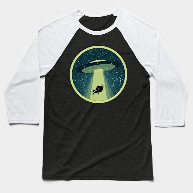 Funatic Abduction Baseball T-Shirt by Kickinittt